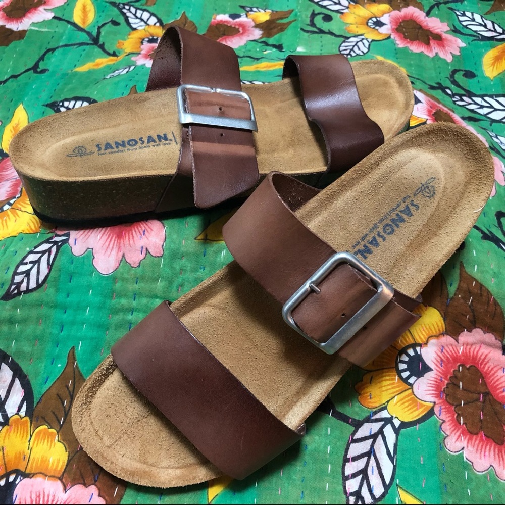 Sanosan Brown Valentina Leather Sandal Women 41 10